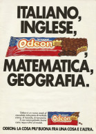 Snack Al Cioccolato Nougat Odeon, Pubblicità Vintage 1980, 20 X 28 Cm. - Werbung