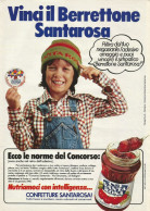 Confetture Santarosa, Vinci Berretto, Pubblicità Vintage 1980, 20 X 28 Cm. - Werbung