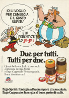 Ergo Spalma, Asterix, Obelix, Pubblicità Vintage 1980, 20 X 28 Cm. - Publicités