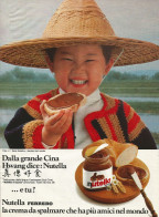 Nutella, Bambini Del Mondo, Cina, Pubblicità Vintage 1983, 20 X 27 Cm - Publicités