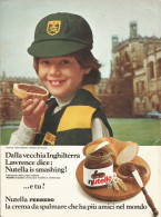 Nutella, Bambini Del Mondo, Inghilterra, Pubblicità Vintage 1981, 20 X 27 - Publicités
