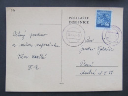 BRIEF Sobotín - Plzeň 1945 Provisorium // Aa0178 - Cartas & Documentos