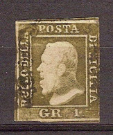 (Fb).Italia.A.Stati.Sicilia.1859.-1gr Verde Oliva Grigiastro,usato (14-24) - Sizilien