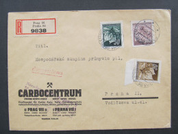 BRIEF Praha V Místě Carbocentrum Uhlí Kohle Edwin Wehle 1945 // Aa0182 - Covers & Documents