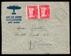 SOMALIA ITALIANA, BUSTA 1936, SASS. 222, AFGOI X FIRENZE - RARO - Somalia