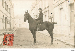 SAUMUR CARTE PHOTO 1911 SOLDAT A CHEVAL - Saumur