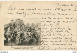 TROUPES AMERICAINES ARRIVEE DANS UN CAMP 06/1917 ENVOYEE PAR SOLDAT COLSON 96èm RI - Guerra 1914-18