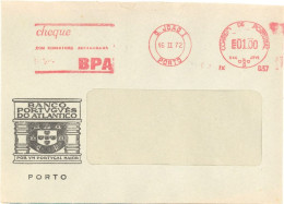 PORTUGAL. METER SLOGAN. BANCO PORTUGUES DO ATLANTICO. BNP. BANK. PORTO. 1972 - Postmark Collection