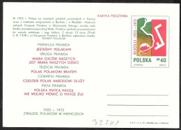 Polonia/Poland/Pologne: Intero, Stationery, Entier, Unione Dei Polacchi In Germania, Union Of Poles In Germany, Union De - Other & Unclassified
