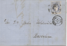 HUESCA A BARCELONA 1870 - Lettres & Documents