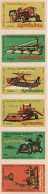 Czech Republic, 6 X Matchbox Labels, Agrotechna - Tractor, Harvester, Loader, Binder, Thresher - Scatole Di Fiammiferi - Etichette