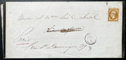 N°13 10c BISTRE NAPOLEON / MUSSIDAN DORDOGNE POUR PARIS / 3 MAI 1860 / LSC / ARCHIVE DE CHAZELLES - 1849-1876: Période Classique
