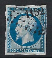 FRANCE Classique, B Obl. PC Des Villes Sur TP Isolés: PC 1152 (Dunkerque,1) Sur Y&T 14A - 1853-1860 Napoleone III