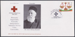 Inde India 2013 Special Cover Sir Jean Henry Dunant, Henri, Red Cross, Doctor, Medicine, Medical, Pictorial Postmark - Lettres & Documents