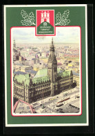 AK Hamburg, Deutsches Turnfest, Rathaus Aus Der Vogelschau, 1953  - Autres & Non Classés