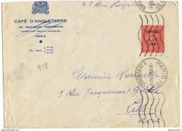 FRANCE SEMEUSE YT N°264 SURCHARGE B.I.T. SEUL SUR LETTRE OBLITEREE PARIS POUR LILLE - 1906-38 Säerin, Untergrund Glatt