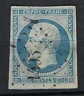 FRANCE Classique, B Obl. PC Des Villes Sur TP Isolés: PC 1495 (Le Havre,1) Sur Y&T 14Af - 1853-1860 Napoléon III
