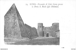 ROMA - Piramide Di Caio Cestio Presso La Porta S. Paolo (già Ostiense) - Precursore Vecchia Cartolina - Andere Monumente & Gebäude