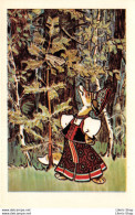 Anthopomorphism Vintage USSR Russian Folktale ART Postcard 1969 Fox In Russian Folk Dress Artist E. Rachev - Märchen, Sagen & Legenden