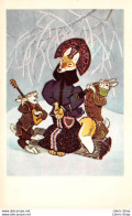 Anthropomorphism Vintage USSR Russian Fary Postcard 1969  Fox And Rabbits Playing Music  Animal Painter E. Rachev - Märchen, Sagen & Legenden