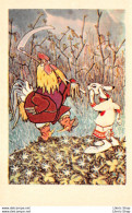 Anthropomorphism Vintage USSR Russian Fary Postcard 1969 Rooster With A Scythe And The Hare  Animal Painter E. Rachev - Fairy Tales, Popular Stories & Legends