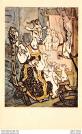Anthropomorphism Vintage USSR Russian Folktale ART Postcard 1969 Goat Behind The Spinning Wheel Artist E. Rachev - Vertellingen, Fabels & Legenden