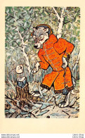 Anthropomorphism Vintage USSR Russian Folktale ART Postcard 1969 WOLF AND KOLOBOK MET IN THE FOREST Artist E. Rachev - Contes, Fables & Légendes
