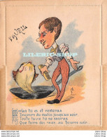 Carte-lettre Double 1er Avril  ± 1900 Illustration Et Propos Médisants Anonymes - Caran D'Ache ? - 1 April (aprilvis)