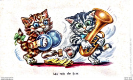 Carte Sonore Type Pouet-Pouet - Chats Musiciens Avec Cymbales Tuba Xylophone - Signée MICHAËLIS - Dreh- Und Zugkarten