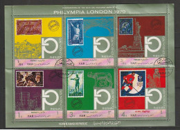 YAR (nord Yemen) - 3584/ N° 1209 / 1214° Upu Philympia London 1970 Stamps On Stamps ,jeux Olympiques Olympic Games - Jemen