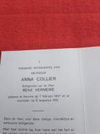 Doodsprentje Anna Collier / Hamme 7/2/1907 - 5/8/1991 ( Rene Vermeire ) - Godsdienst & Esoterisme