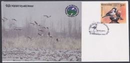 Inde India 2013 Special Cover World Wetlands Day, Wetland, Bird, Birds, Flamingo Pictorial Postmark - Cartas & Documentos
