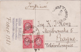 BULGARIA > 1926 POSTAL HISTORY > Postcard (real Photo?) From Bergovitza To Prague, Czechoslovakia - Cartas & Documentos