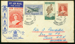 Br New Zealand, Auckland 1955 Special Cover > Australia (Int Stamo Exn FDC) #bel-1062 - Cartas & Documentos