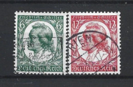 Deutsches Reich 1934 F. Von Schiller Y.T. 522/523 (0) - Oblitérés