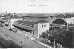 Alger  - La Gare Et Le Port Cpa Vers 1920 - Algiers