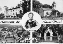 Souvenir De SAINT-POINT (71. S.-et-L.) Château De Lamartine L'église - Vue Générale - Tombeau De Lamartine Cpsm  GF - Autres & Non Classés