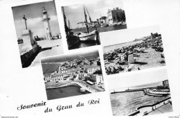 Souvenir Du Grau Du Roi - Multivues En 5 Photos Cpsm Dentelée  PF 1956 - Le Grau-du-Roi