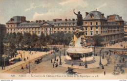 833 PARIS. La Caserne Du Château-d'Eau Et La Statue De La République.. LL. - Places, Squares