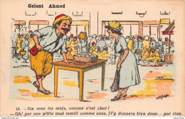 CPA COLONIES ALGERIE CARICATURE HUMOUR COLONIALISME ILLUSTRATEUR CHAGNY "Galant Ahmed" - Chagny