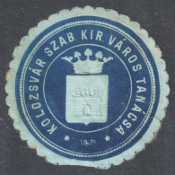 CLUJ Kolozsvár Coat Of Arms CITY COUNCIL - Transylvania Erdély / Cover Letter Close LABEL CINDERELLA VIGNETTE 1910 - Siebenbürgen (Transsylvanien)