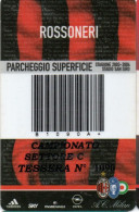 CARTE STATIONNEMENT BANDE MAGNETIQUE PARKING STADE SAN SIRO AC MILAN CAMPIONATO 2003 / 2004 ITALIE - Autres & Non Classés