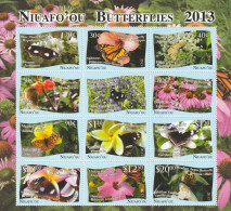 Niuafo'ou 2013 - Fauna , Butterflies , Block 12 Values ,  Perforated , MNH , Mi.527-538 KB - Tonga (1970-...)