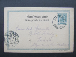 GANZSACHE Bohuňovice Olomouc Boniowitz - Brno 1903  / P9952 - Lettres & Documents
