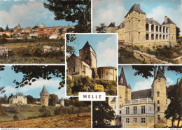 MELLE (72) Château De Melzéard  Le Palais De Justice Château De Chaillé Eglise Saint-Savinien Cpsm GF 1968 - Melle