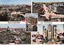 Souvenir De RODEZ Aveyron - Vue Générale Avenue Victor Hugo Pont Vieux Vue Générale La Cathédrale - Rodez