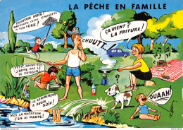 # Humour # Pêche # Illustrateur R. ALLOUIN -  La Pêche En Famille Cpsm GF - Humour