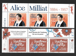 France 2024 - Jeux Floraux De Toulouse – 700 Ans De Poésie & Alice Milliat ** (haut De Feuille) - Unused Stamps