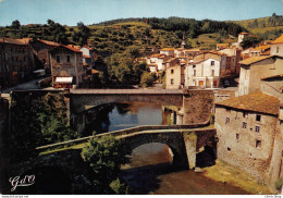 OLLIERGUES (Puy-de-Dôme) Vue Pittoresque Perspective Sur Les Deux Ponts  Cpsm GF 1968 - Olliergues