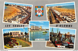 LES SABLES-D'OLONNE (85)  La Plage  Tour D'Arundel Le Casino Le Port Blason De Vendée Cpsm PF 1972 - Sables D'Olonne